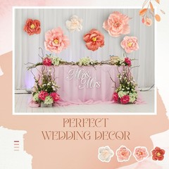 24 Pcs Tissue Paper Flowers, Crepe Paper Flowers Decorations 8″ 10″ 12″ for W…
