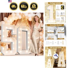 Light Up Numbers 50 Inch Tall Marquee Numbers Party Decor Indoor Outdoor