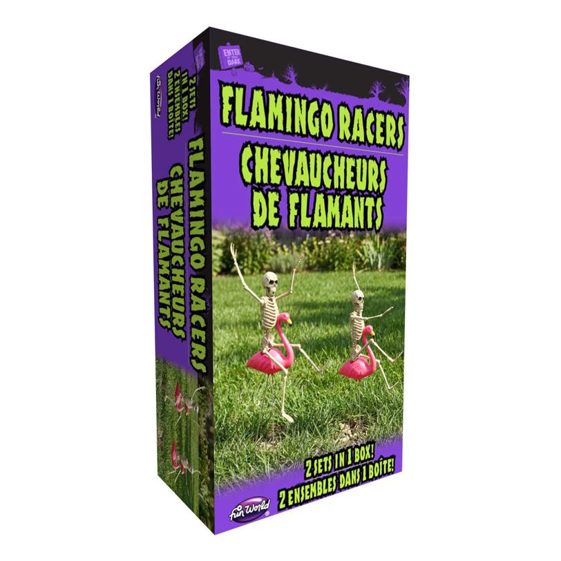 Skeleton Flamingo Racers Outdoor Halloween Decoration – Morris Costumes