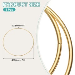 4 Pcs Metal Hoops for Crafts, 7.5 Inch Dream Catcher Rings, Gold