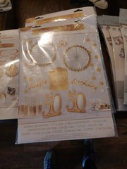 50th Birthday Decoration Kit Unisex Black Gold
