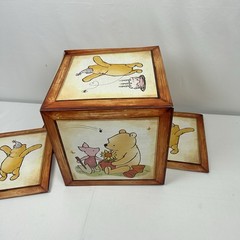 Winnie the Pooh Baby Shower Block Boxes – 4pc BABY Letter Stacking Decor Blocks