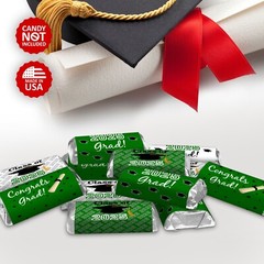 Class of 2025 Graduation Mini Candy Wrapper | Set of 60 Stickers | Green Theme