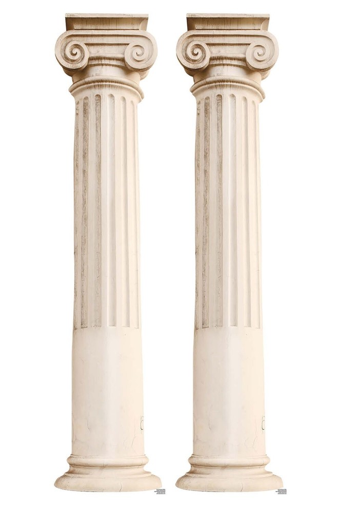 Two Roman Pillars Lifesize and Mini Cardboard Cutouts Twin Pack – Toga Party Fun