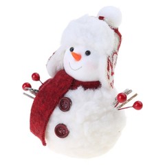 Snowman Stuffed Plush Dolls with Plush Hat and Scarf for Christmas Holiday Gift