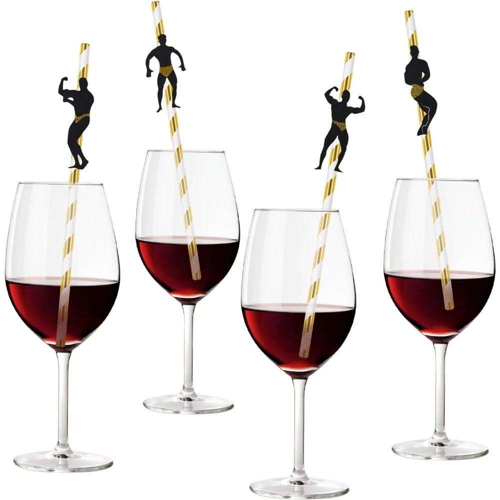 36 Pcs Funny Male Dancer Drinking Straws for Bachelorette Party, Bridal Shower,
