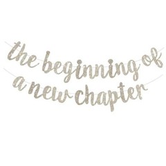 Glitter The Beginning of A New Chapter Banner, Farewell party Champagne
