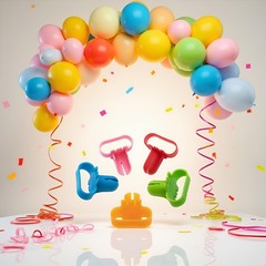 5Pcs Colorful Balloon Tie Tool, Party Supplies knotting tool Column Arch, Bal…