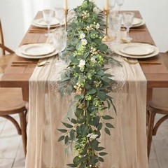 6 Ft 2 Packs Artificial Greenery Eucalyptus Garlands Faux Silver Dollar