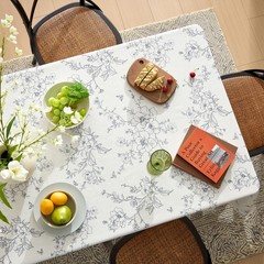 OMMATO Linen Floral Tablecloths Rectangular Farmhouse Vintage French Rustic Tabl