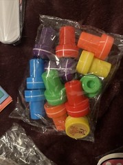 122pc Mouse Bday Lot, Treat Bags Make-a-face Stickers Snap bracelets Stamps Mask