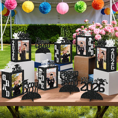 10 Pcs 2026 Graduation Table Decorations Boxes Black Photo Display Graduation Ce