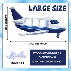 Airplane Shaped Photo Prop Selfie Frame Airplane Birthday Decoration Large Fa…