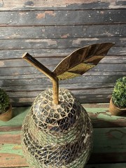 Mosaic Disco Ball Pear Decor – Silver Pear Shaped Centerpiece