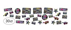Amscan Multicolor 30 Piece Retro Throwback 80s Cutout Party Decorations
