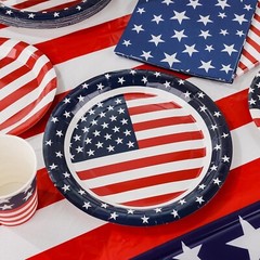 Patriotic Party Themed Disposable Tableware (Plates, Napkins, Cups)