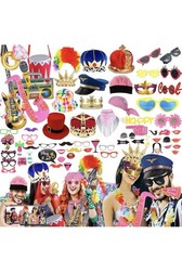 Bulk Photo Booth Props Set – Funny Hats, Glasses, Wigs & Inflatable Kit for Part