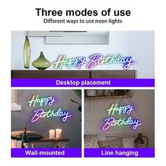 43″ Happy Birthday Neon Sign Extra Large – Multi Color Happy Birthday Sign – …