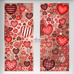 Geyoga 211 Pcs 6 Sheets Valentine‘s Day Window Clings Red, Black, White
