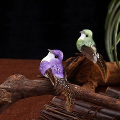 Christmas Artificial bird Fake Decoration Display Feather Garden Ornament
