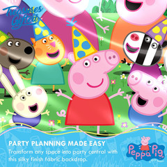 Officially Licensed Peppa Pig Birthday Decorations – Peppa Pig Backdrop – 4.25Ft