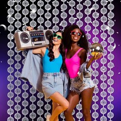 2 Pack Disco Ball Silver Foil Fringe Curtains Photo Backdrop 3.3×6.6 ft
