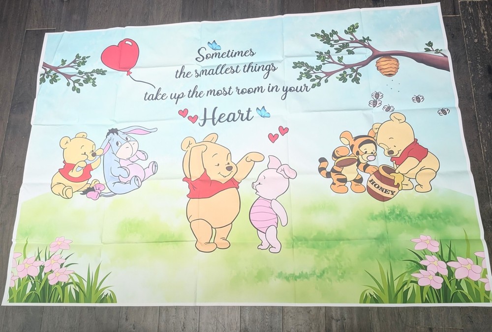 Winnie the Pooh Baby Shower Background Birthday Party Banner Decor Backdrop NEW