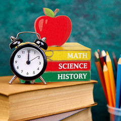 4 Pcs Back to School Table Decor Apple Prop Book Pencil Classroom Decor First Da