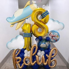 Airplane-Balloons Cloud-Balloon 8PCS 31in Matte Airplane Foil Balloon 30in Cl…