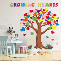 Tree Heart Bulletin Board Decorations, 101Pcs Colorful Growing Hearts Rocks T…
