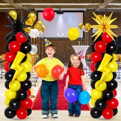 2 Set Cartoon Theme Balloon Column Stand Kit with Lightning Explosion Star Fo…