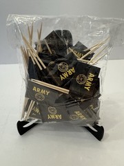 80 Pcs US Army Gold Crest Toothpick Flag Small Mini Military Cupcakes Cake Party