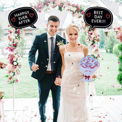 52PCS Wedding Photo Booth Props with Stick Bridal Shower Photo Booth Props Funny