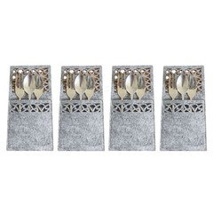 4 Pcs Rectangle Tableware Covers for Christmas New Year Party Home Decorations