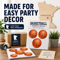 Customize Basketball Party Path Floor Decals Set 5 Sidewalk Birthday Decorations