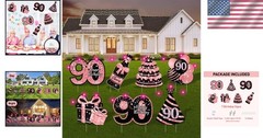 Sophisticated 90th Birthday Yard Signs – LED Lights Included