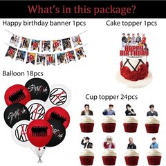 Stray Kids Merch 5 Star Party Decorations Include Happy Birthday Banners, Cak…
