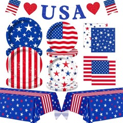 4th of July Decorations Patriotic Party Supplies Red White Blue Home Decorations