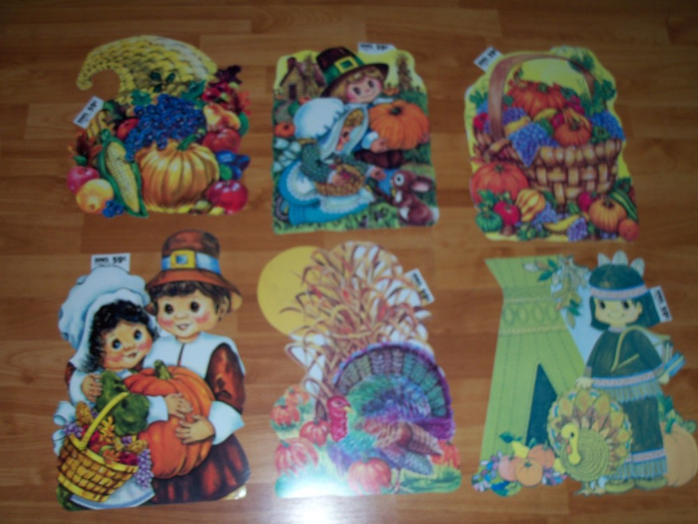Thanksgiving Diecut Cutouts Vintage Decoration HMS #406 to #411 U Pick NOT a LOT