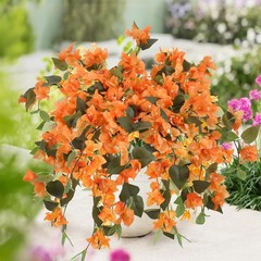 Artificial Triangle Plum Flowers Faux Silk Floral Arrangement for Balcony Decor