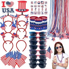 Festive 188PCS Patriotic Accessory Set for Independence & Memorial Day Parties