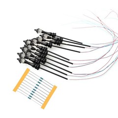 Set of 10 OOHO Scale Led Street Light Lamp Posts for Model Train Layouts