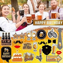 Black and Gold Party Decorations for Men and Women: Happy Birthday Banner, Fr…