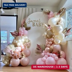First Communion Pink Balloon Garland Arch Kit, Girl Baptism Christening Party De