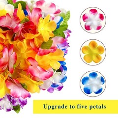 15PCS Hawaiian Party Leis, Necklaces Headbands Wristbands,Luau Decor,Multicolor
