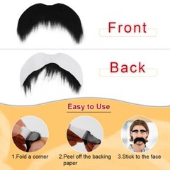 Fake Mustache and Eyebrows Set Self Adhesive Fake Beard for Adults Men Women