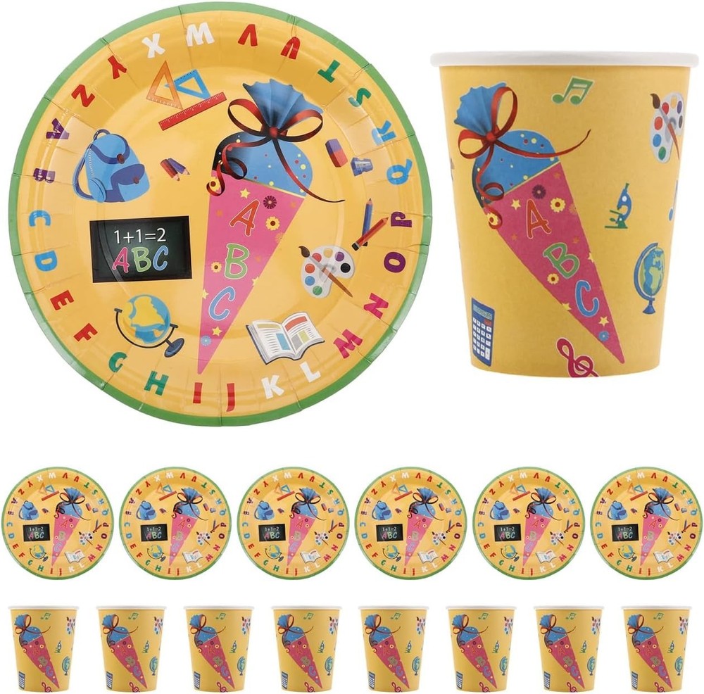 School Days Alphabet Snack Disposable (Plates, Cups)