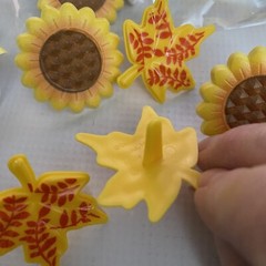Sunflower Cupcake Topper Rings 24 pc Cake Decoration 21 Flowers 3 Leaves Fall