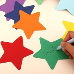 200 PCS Colorful Star Cutouts 4in 10cm Double Sided Paper Cardboard Die Cuts