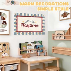 Playroom Wall Decor, Long Live Playtime Linen Canvas Banner,Playroom Decor Ro…